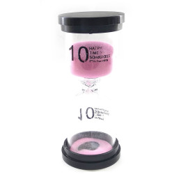 Часы песочные 10 мин розовый песок (10,5х4,5х4,5 см)