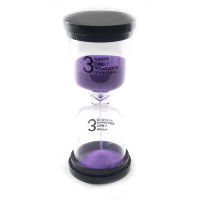 Hourglass 3 min purple sand (10.5x4.5x4.5 cm)