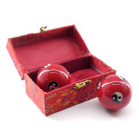 Musical massage balls "Yin Yang" red (d-4 cm)