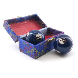 Musical massage balls "Yin Yang" blue (d-4.5 cm)