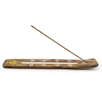 Подставка под благовония лыжа "Ом" манговое дерево (26х4х0,5 см)