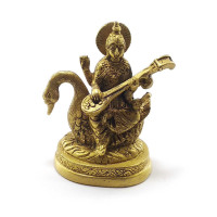 Сарасваті на лебедя бронзова (12,5х10х7 см) (1 кг)