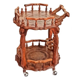 Round serving table rosewood (80x64x59 cm)