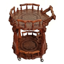 Round serving table rosewood (80x64x59 cm)