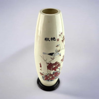 Vase "Birds on a branch" porcelain on a stand (26x9x9) DISCOUNT: