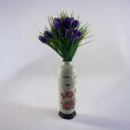 Vase "Birds on a branch" porcelain on a stand (26x9x9) DISCOUNT: