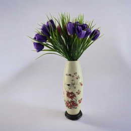 Vase "Birds on a branch" porcelain on a stand (26x9x9) DISCOUNT: