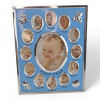 Фоторамка на 13 фото голубая "Альбом новорожденного"(9х13 см 2х3 см)(23,5х18,5х2 см)