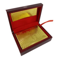 Gold-plated plastic playing cards in a box "Euro" (11.5x8.5x4.5 cm)