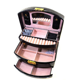 Шкатулка для біжутерії розсувні чорна (22х16х12,5 см)