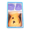 Ceramic aroma lamp, orange gift set (12.5x8x7cm)