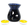 Aroma lamp ceramic, black-and-blue gift set (12.5x8x7cm)