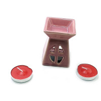 Аромалампи керамічна, подарунковий набір бордова (12х8,5х7см)