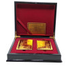 Gold-plated plastic playing cards in a box (2 decks) (20x17x4.5 cm)
