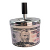 Metal ashtray with lid "$50" (D-9.5 cm H-12 cm)
