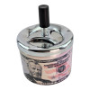 Metal ashtray with lid "$50" (D-9.5 cm H-12 cm)