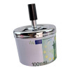 Metal ashtray with lid "100 Euro" (D-9.5 cm H-12 cm)