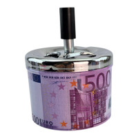 Metal ashtray with lid "500 Euro" (D-9.5 cm H-12 cm)