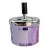 Metal ashtray with lid "500 Euro" (D-9.5 cm H-12 cm)