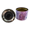 Metal ashtray with lid "500 Euro" (D-9.5 cm H-12 cm)