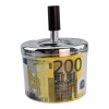 Metal ashtray with lid "200 Euro" (D-9.5 cm H-12 cm)