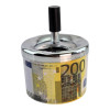 Metal ashtray with lid "200 Euro" (D-9.5 cm H-12 cm)