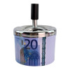 Metal ashtray with lid "20 Euro" (D-9.5 cm H-12 cm)