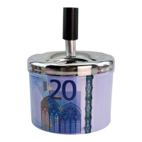 Metal ashtray with lid "20 Euro" (D-9.5 cm H-12 cm)