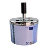 Metal ashtray with lid "20 Euro" (D-9.5 cm H-12 cm)