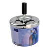 Metal ashtray with lid "20 Euro" (D-9.5 cm H-12 cm)