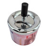 Metal ashtray with lid "10 Euro" (D-9.5 cm H-12 cm)