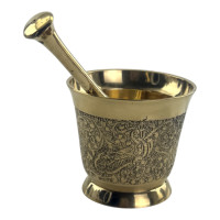 MARKDOWN. Bronze mortar and pestle (7.5 cm x 7.5 cm)