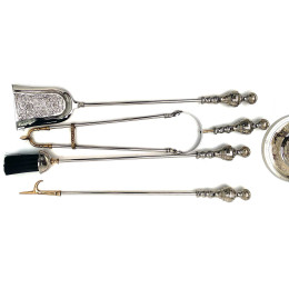 Fireplace set bronze chrome (76x18x18 cm)