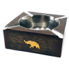 Wooden square ashtray 