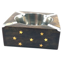 Wooden square ashtray 