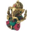 Ганеша бронзовый бирюза, кораллы (12х9х5 см)(860 г.)