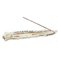 Подставка под благовония "Лист" белая  (26х4х0,5 см)