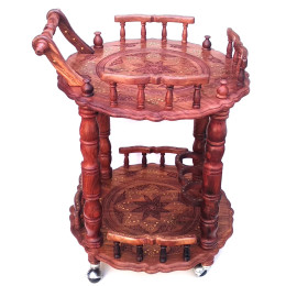 Table serving round rosewood (63x60x83 cm)