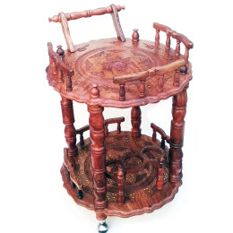 Table serving round rosewood (63x60x83 cm)