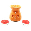 Ceramic aroma lamp, orange gift set (12.5x8x7cm)