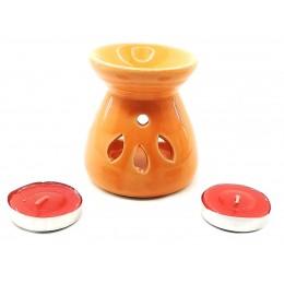 Аромалампа керамічна, подарунковий набір оранжева (12,5х8х7см)