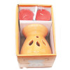 Ceramic aroma lamp, orange gift set (12.5x8x7cm)