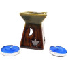 Ceramic aroma lamp, brown gift set (12.5x8x7cm)