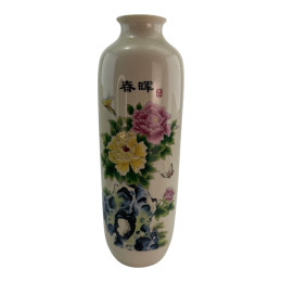 DISCOUNT Porcelain vase on stand "Peonies" (27.5x8x8 cm)