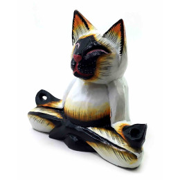 Кіт у позі лотоса дерев'яний (15х15х18 см)