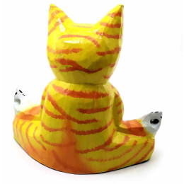 Кіт у позі лотоса дерев'яний (15х15х18 см)