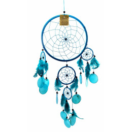 Ловец снів з черепашками (d-22 см h-60 см) бірюзовий