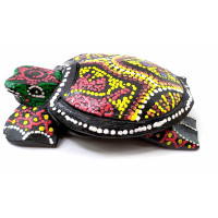 Ashtray turtle wooden painted (12x8x3 cm)