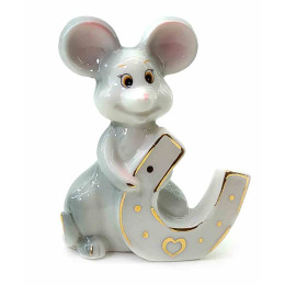 Horseshoe porcelain mouse (8x6x4 cm)