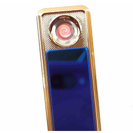 Зажигалка  USB синяя  (8,5х2х1 см)
